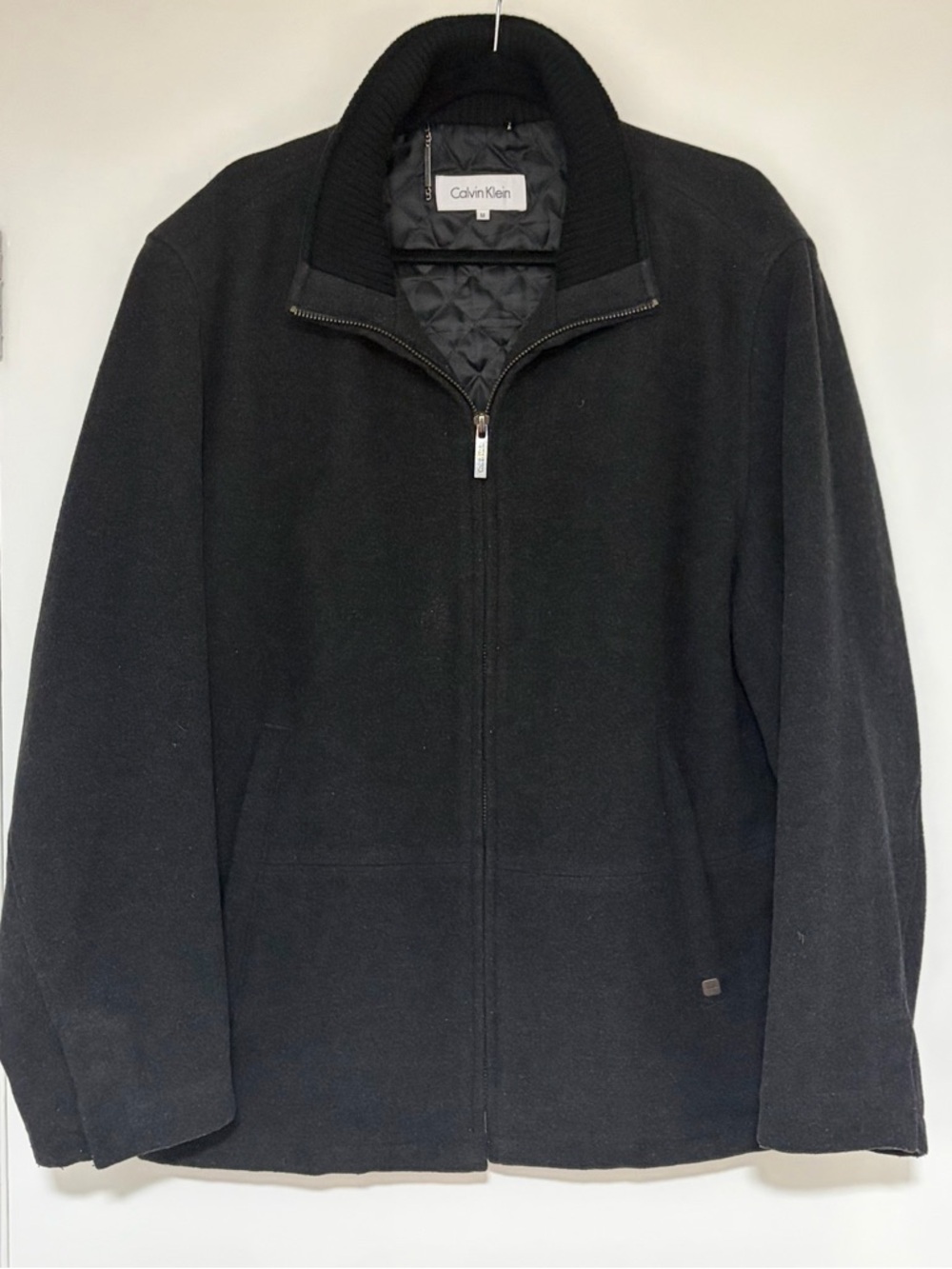 Calvin Klein Men’s Charcoal Gray Wool Cashmere Blend Jacket Coat Size Medium